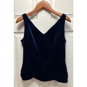 White House Black Market Velvet Sleeveless V-Neck Top, Size 6